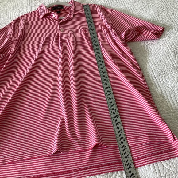 Peter Millar Summer Comfort Red & White Striped Polo Shirt L Golf - Picture 10 of 12